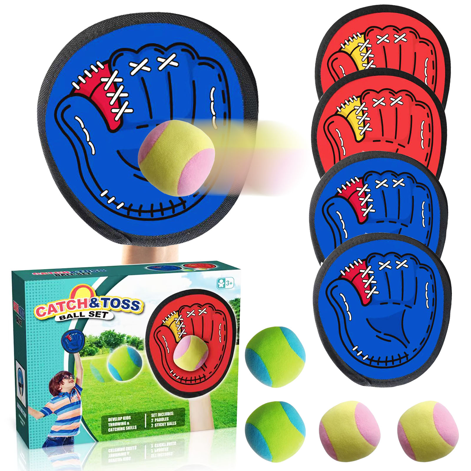 Kids Outdoor Dome - Juego de 4 pelotas adhesivas con