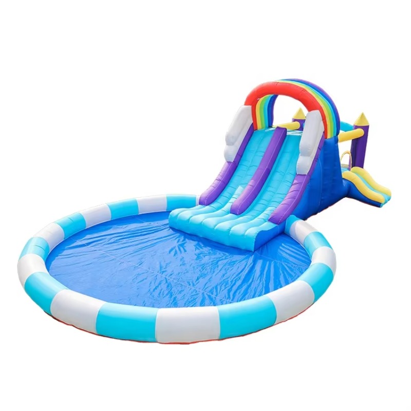 Kids Outdoor Slide - Tobogán Acuático Inflable Gigante Arcoíris para