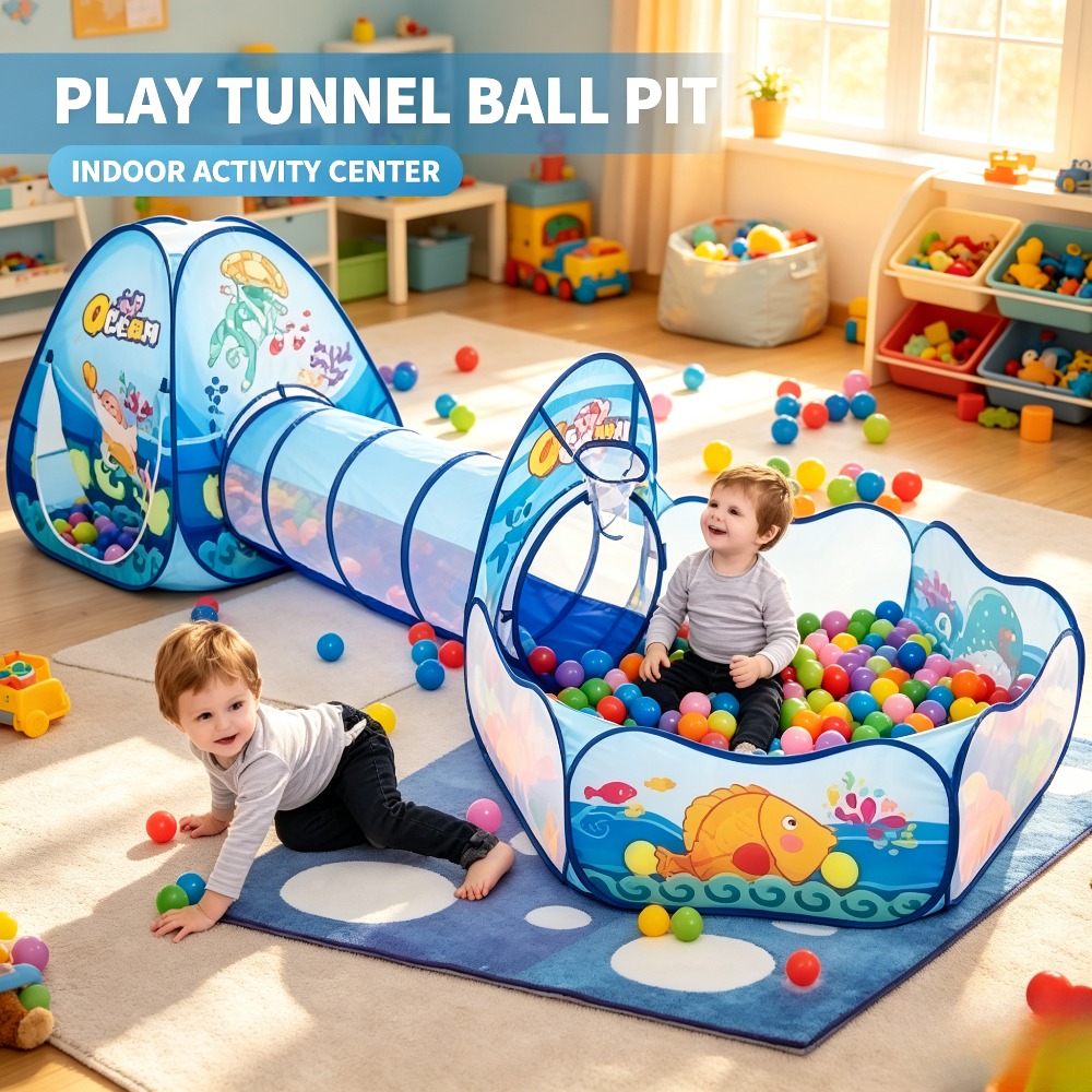 Kids Outdoor Tunnel - Piscina de Pelotas para Niños, Corralito