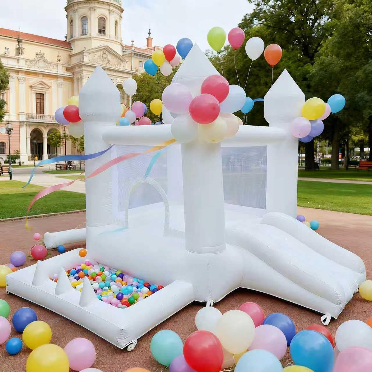 Kids Outdoor Slide - Castillo Inflable Blanco, Castillo Hinchable para