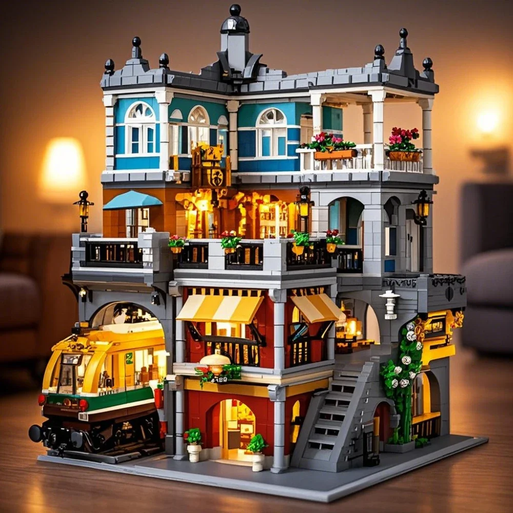 Lego Set City - BurgerShop-juegos de bloques de construcción con