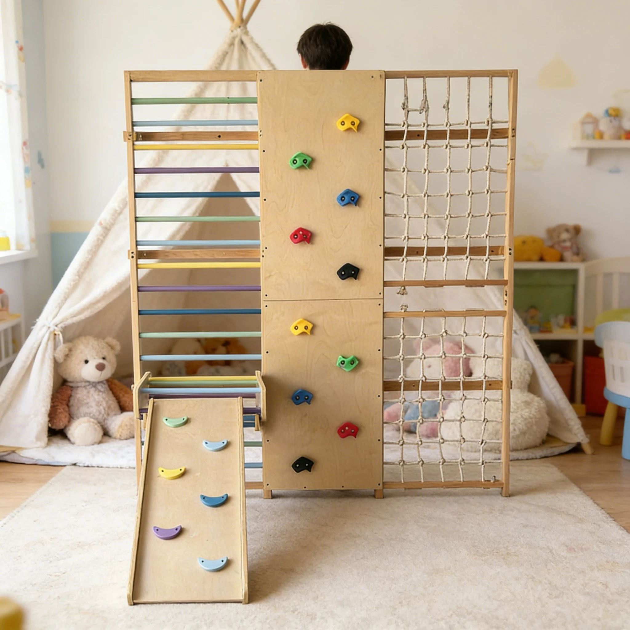Kids Outdoor Wooden Climbing Frame - 2026 Estructura de Escalada Profesional para