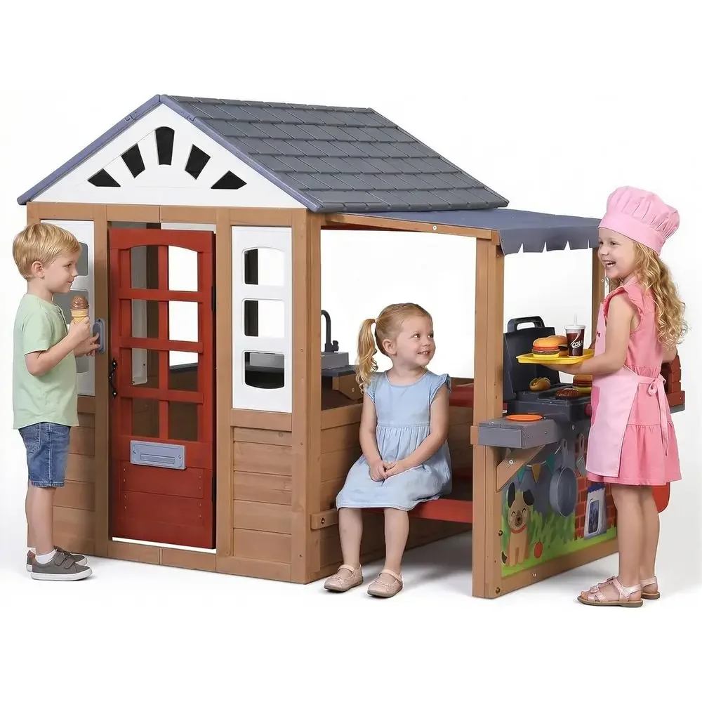 Kids Outdoor Picnic Table - Casa de juegos de madera para