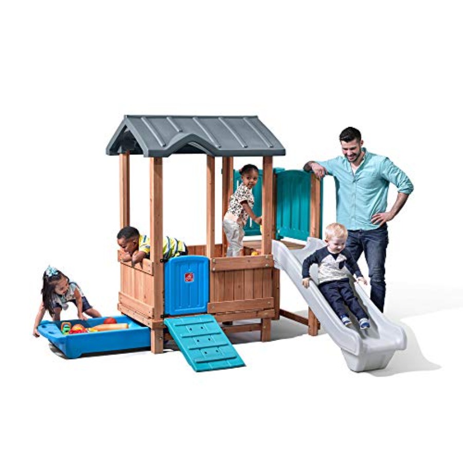 Kids Outdoor Playhouse - Woodland Adventure Playhouse & Slide, juego