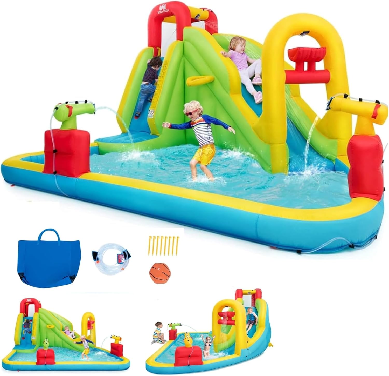 Kids Outdoor Slide - Mega Parque Acuático Inflable con Castillo