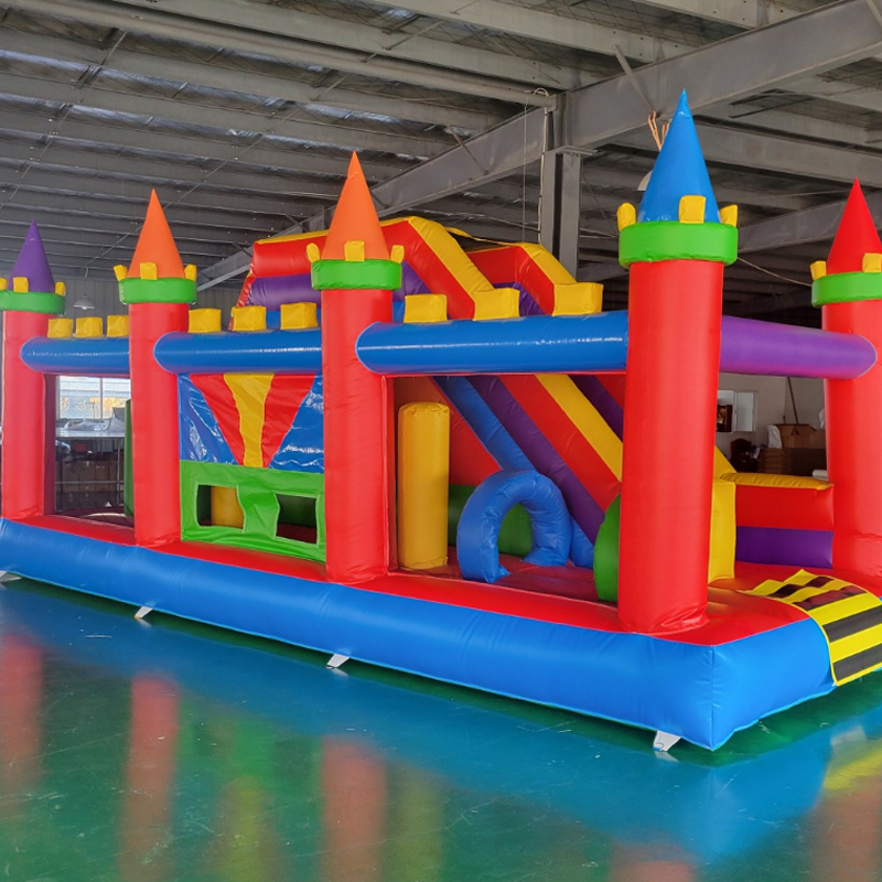 Kids Outdoor Tunnel - Castillo Inflable Comercial con Obstáculos, Tobogán