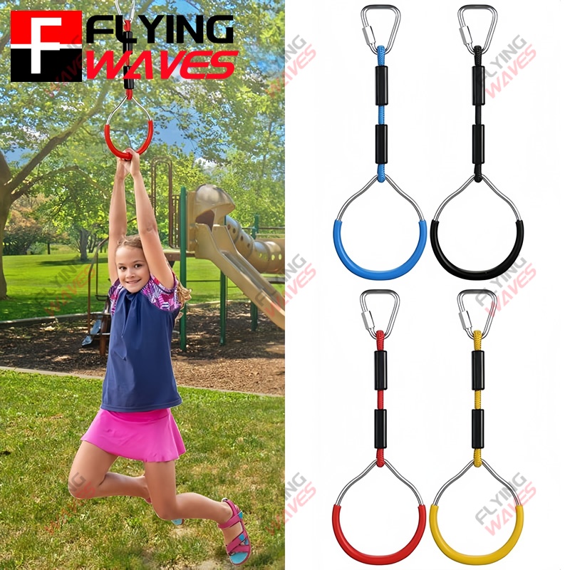 Kids Outdoor Obstacle Course - Anillo de gimnasio colgante para niños,