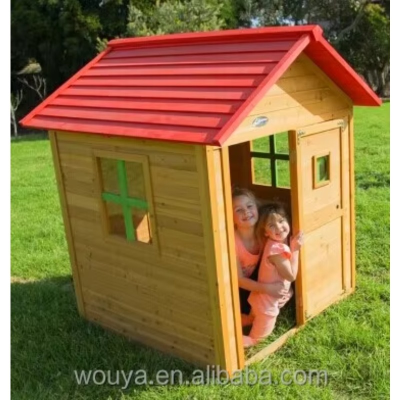 Kids Outdoor Playhouse - Casa de Juegos de Madera Prefabricada