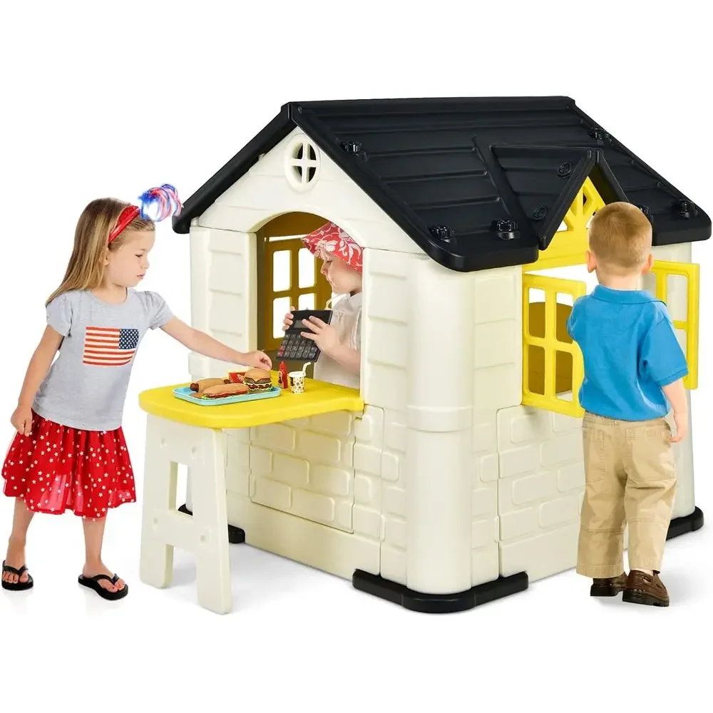 Kids Outdoor Picnic Table - Casita de juegos para niños, cabaña