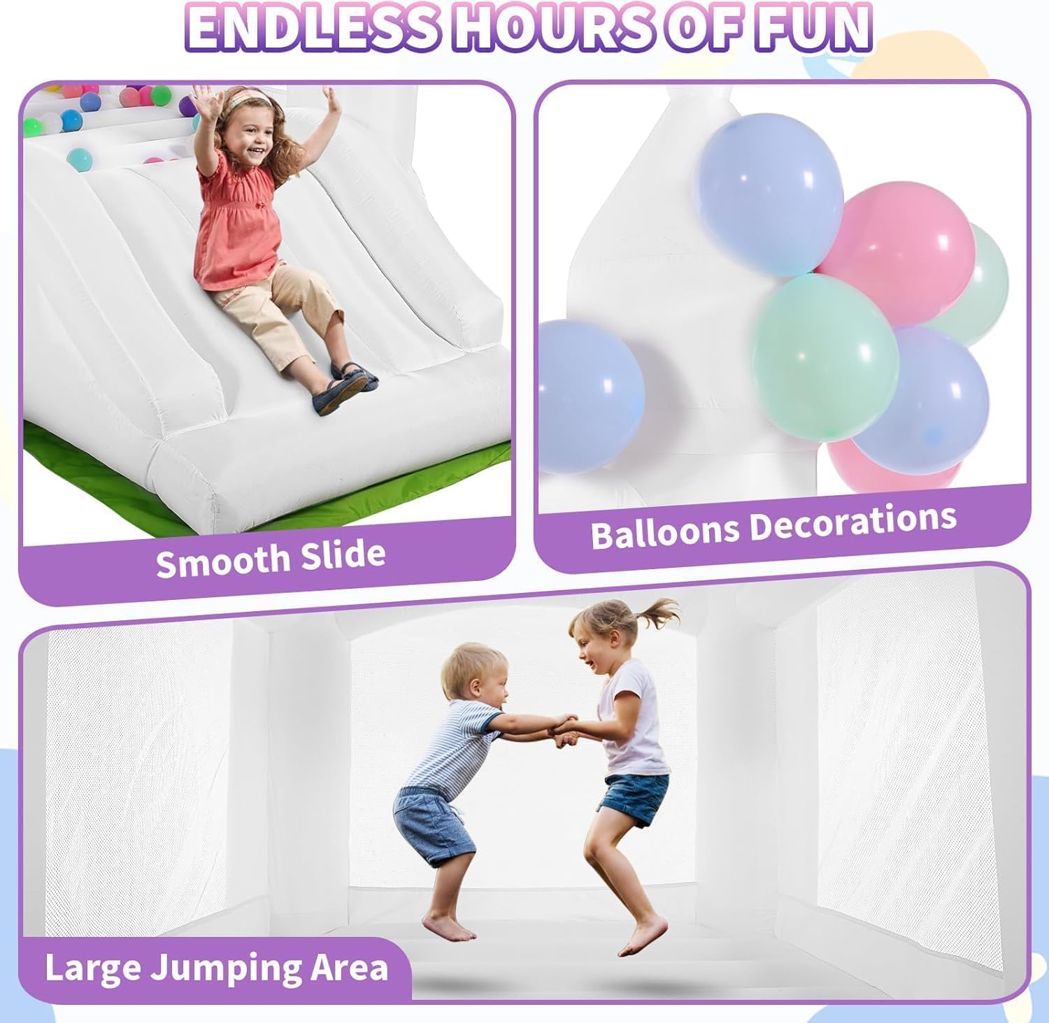 Castillo Inflable Blanco para  - Kids Outdoor Slide reseña y precio