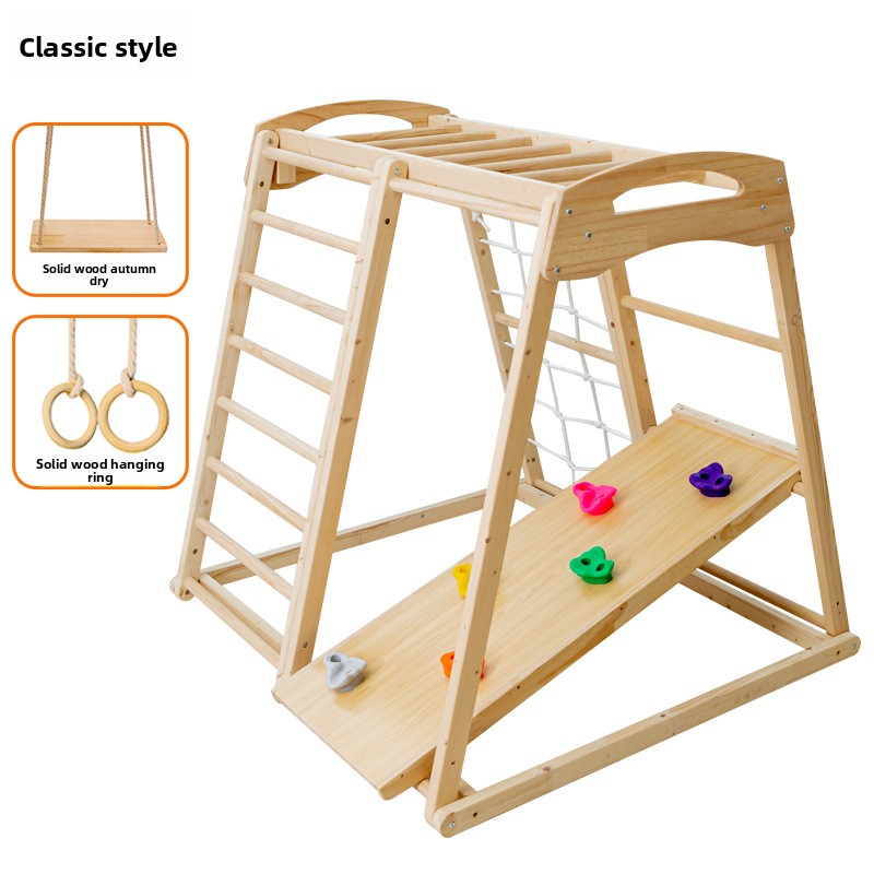 Jungle Gym niños al aire libre - Kids Outdoor Wooden Climbing Frame reseña y precio