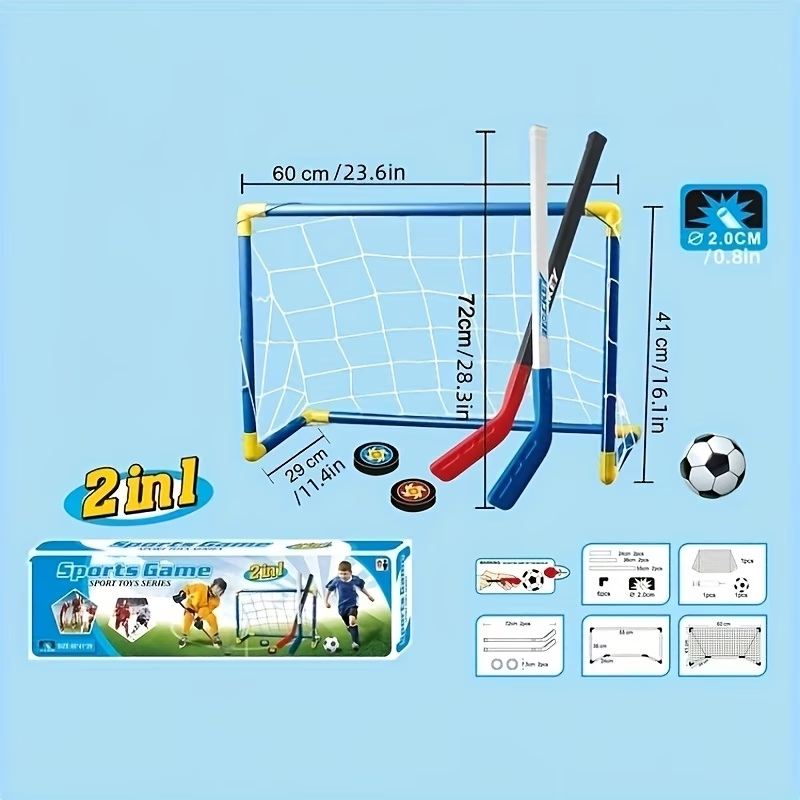 Juego de Hockey y Fútbol 2 en  - Kids Outdoor Hockey Sticks reseña y precio