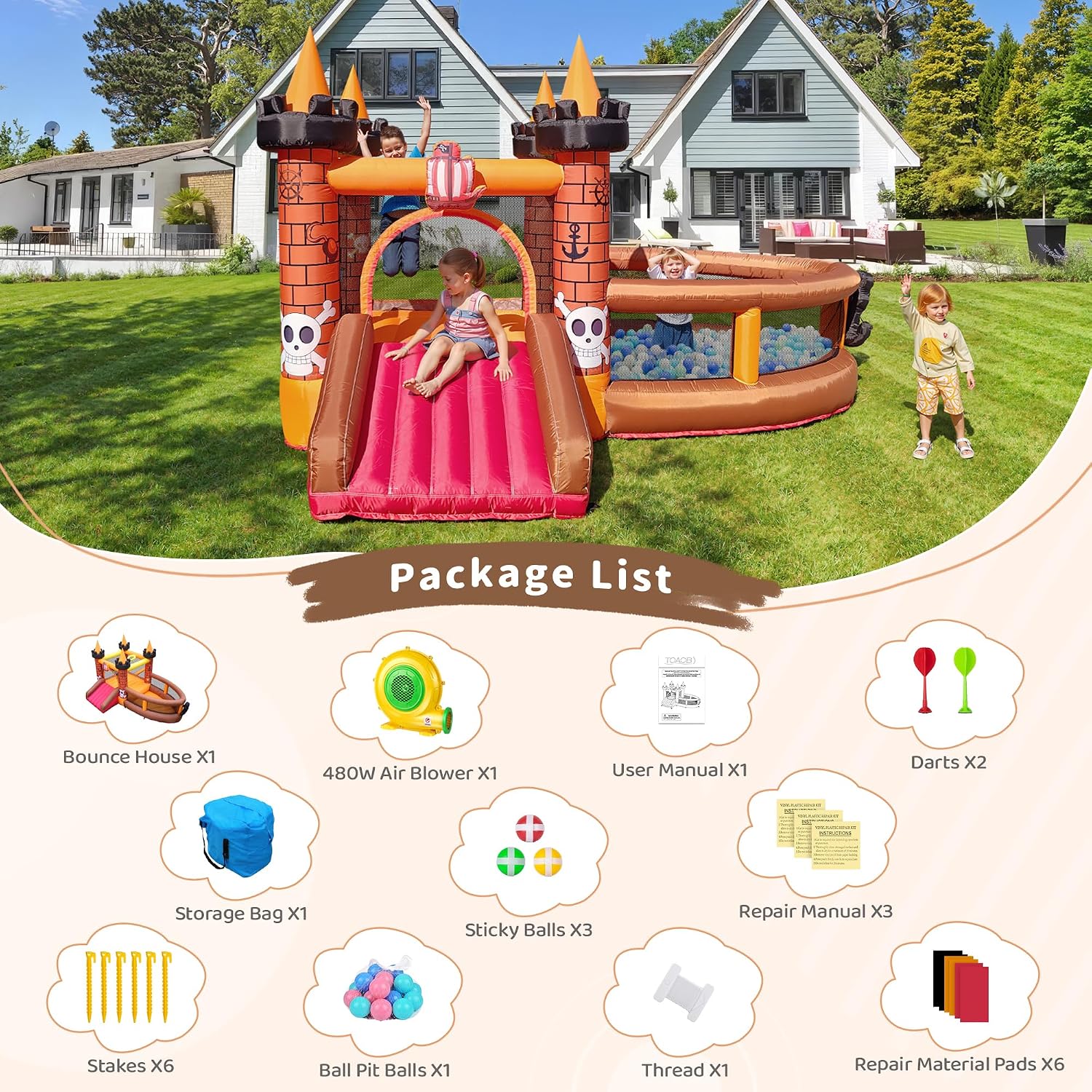 Casa Inflable para Niños de 3  - Kids Outdoor Slide reseña y precio