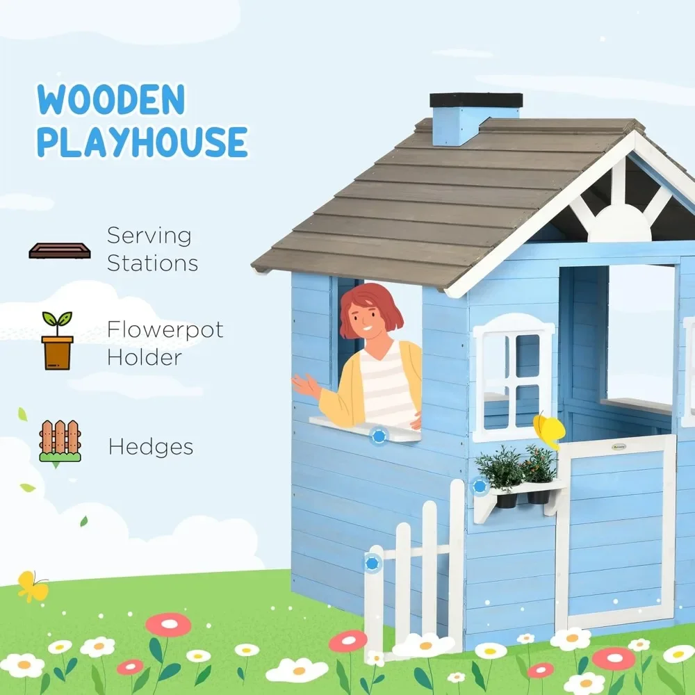 Casa de juegos para niños, cas - Kids Outdoor Playhouse reseña y precio