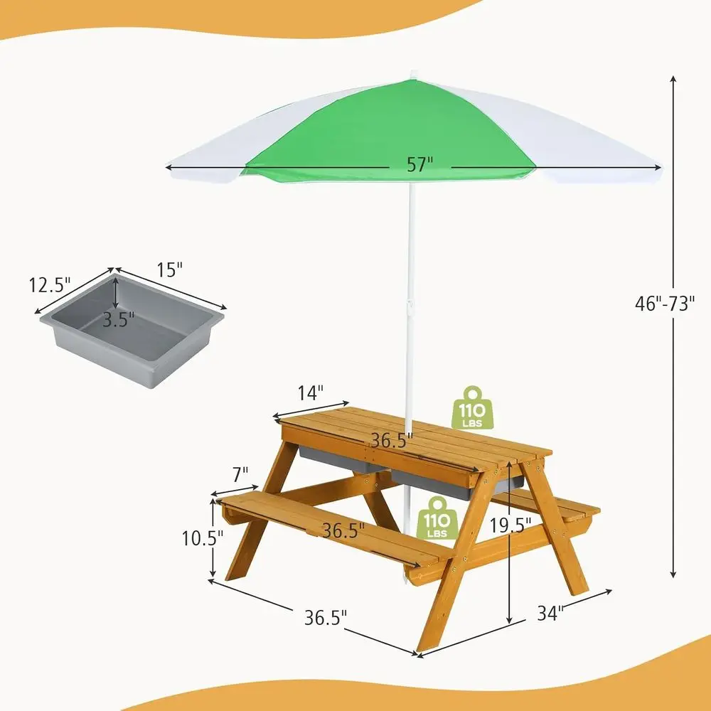 Mesa de Picnic Infantil 3 en 1 - Kids Outdoor Picnic Table reseña y precio