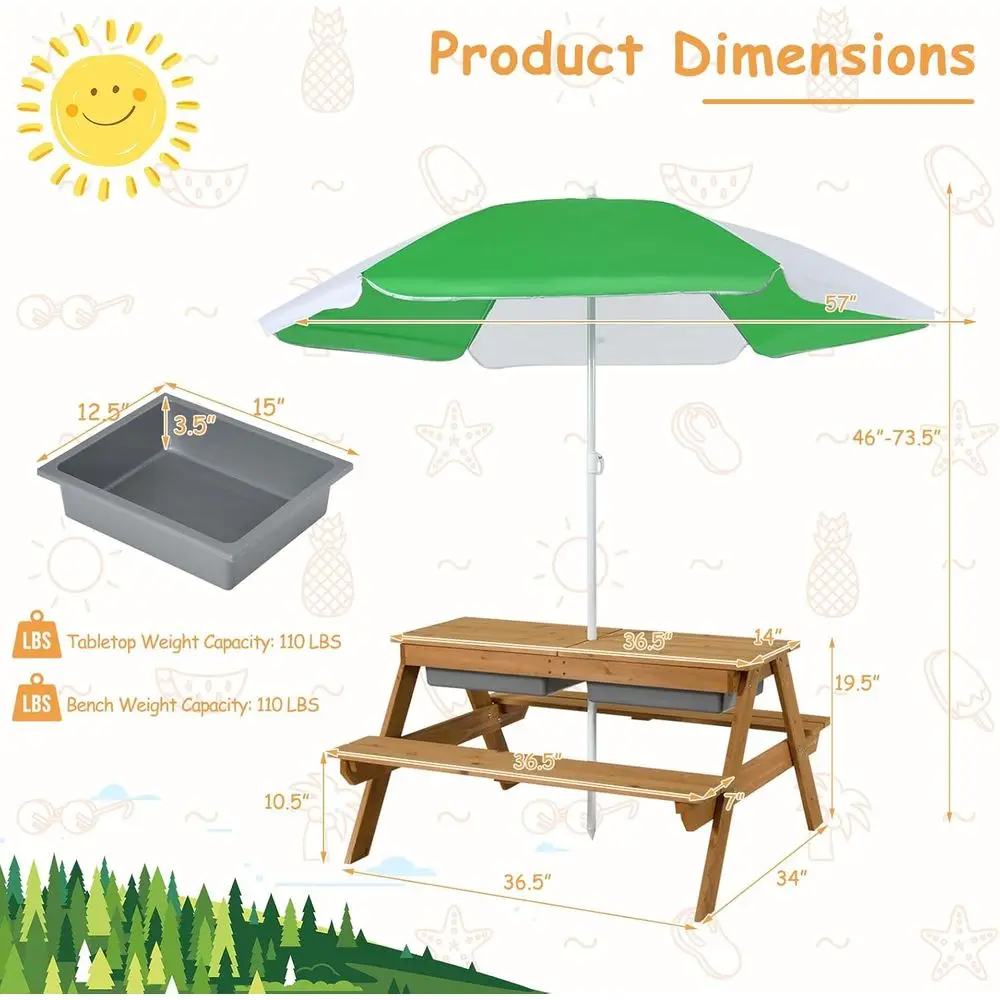 Mesa de Picnic 4 en 1 de Mader - Kids Outdoor Picnic Table reseña y precio