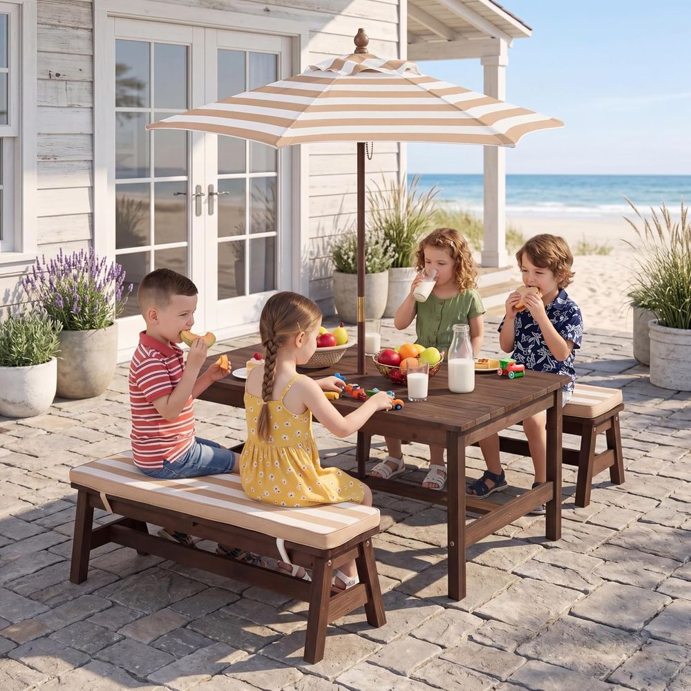 Mesa de picnic para niños, tab - Kids Outdoor Picnic Table reseña y precio