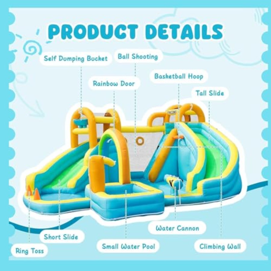 Parque acuático inflable para  - Kids Outdoor Slide reseña y precio