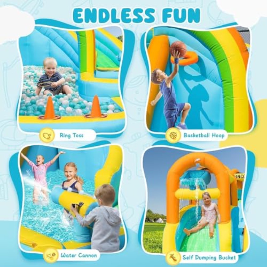 Parque acuático inflable para  - Kids Outdoor Slide reseña y precio