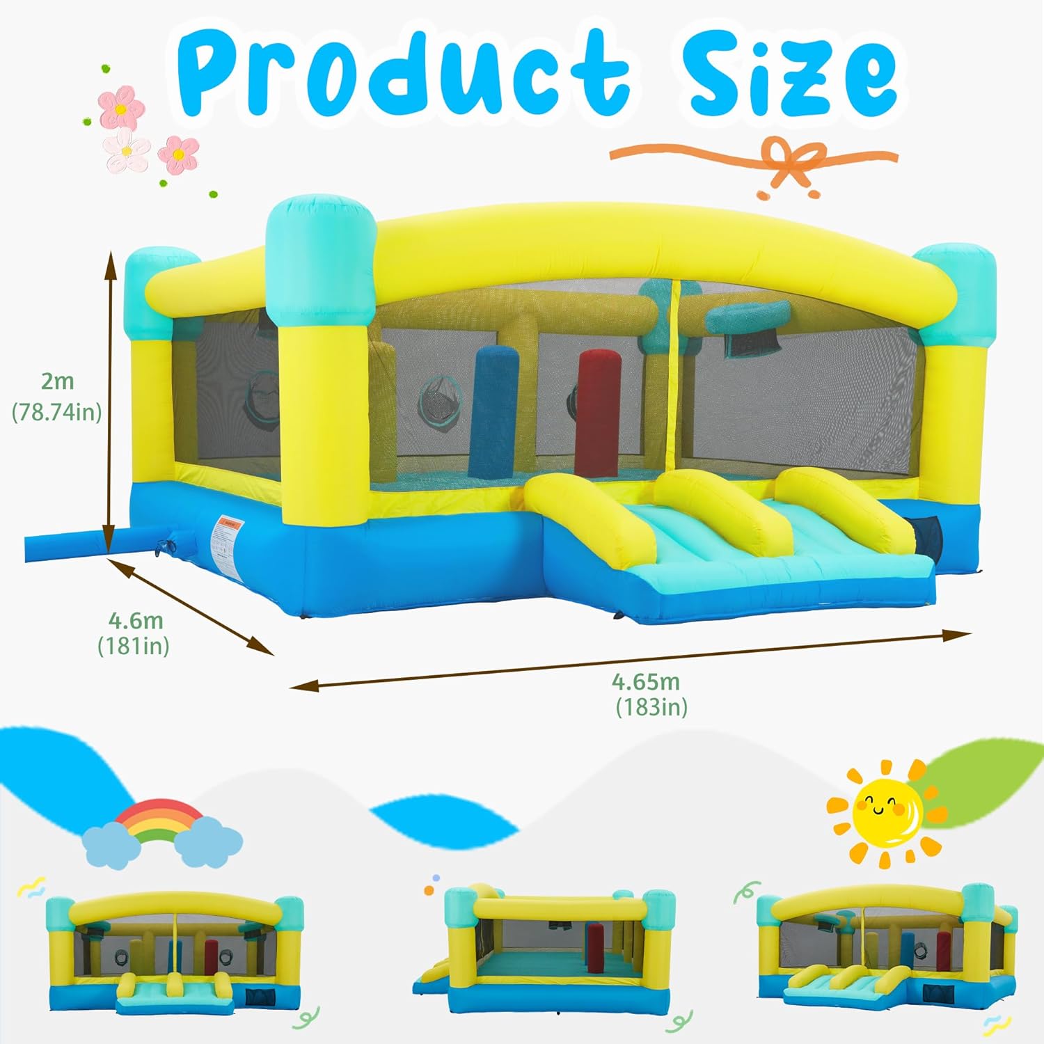 Gran Castillo Inflable, 15 x 1 - Kids Outdoor Slide reseña y precio