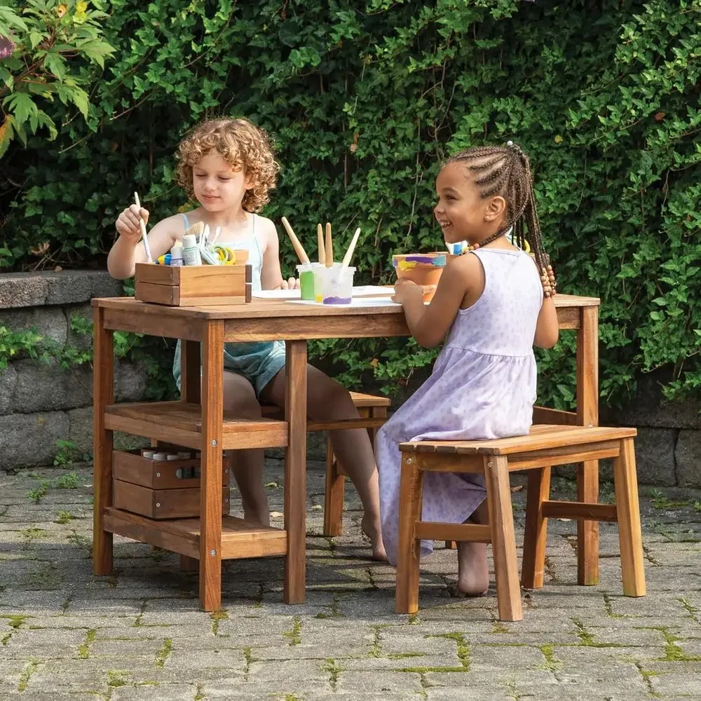 Conjunto de Mesa y 2 Bancos pa - Kids Outdoor Picnic Table reseña y precio