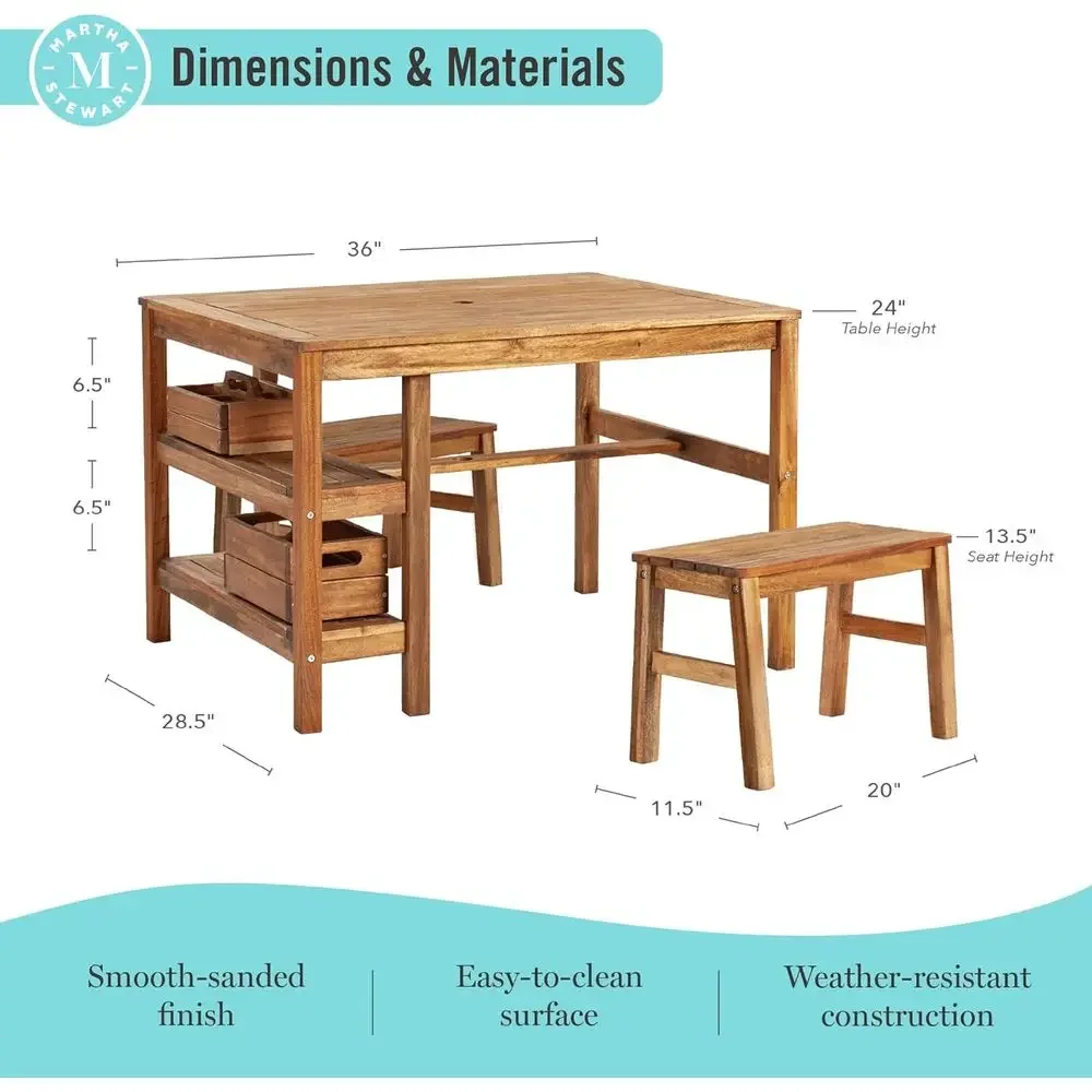 Conjunto de Mesa y 2 Bancos pa - Kids Outdoor Picnic Table reseña y precio