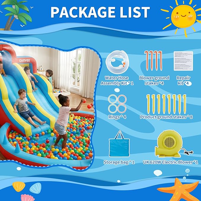 Parque Acuático Inflable 8 en  - Kids Outdoor Slide reseña y precio