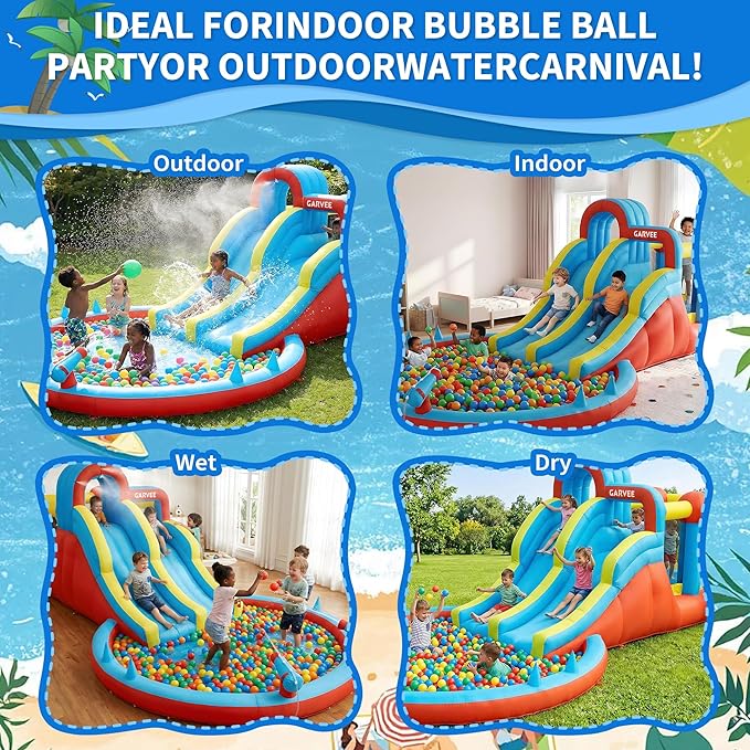 Parque Acuático Inflable 8 en  - Kids Outdoor Slide reseña y precio