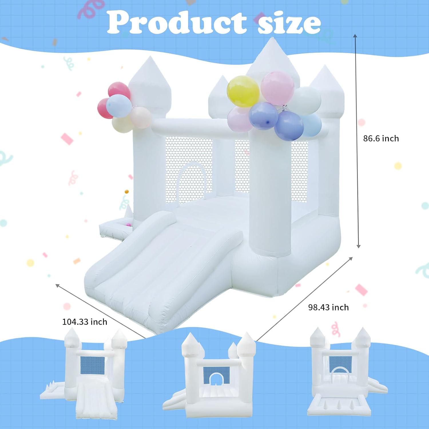 Castillo Inflable Blanco, Cast - Kids Outdoor Slide reseña y precio
