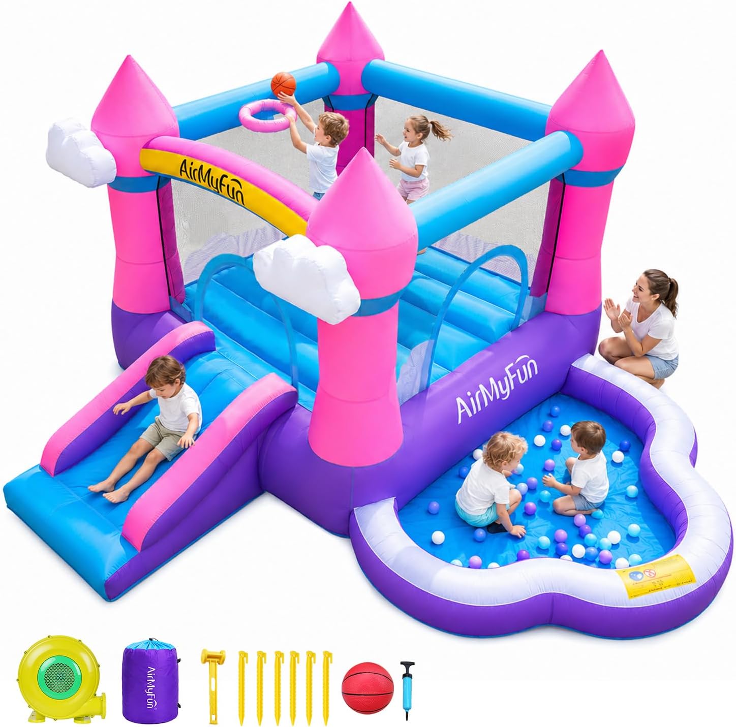 Castillo Inflable Rosa para Ni - Kids Outdoor Slide reseña y precio