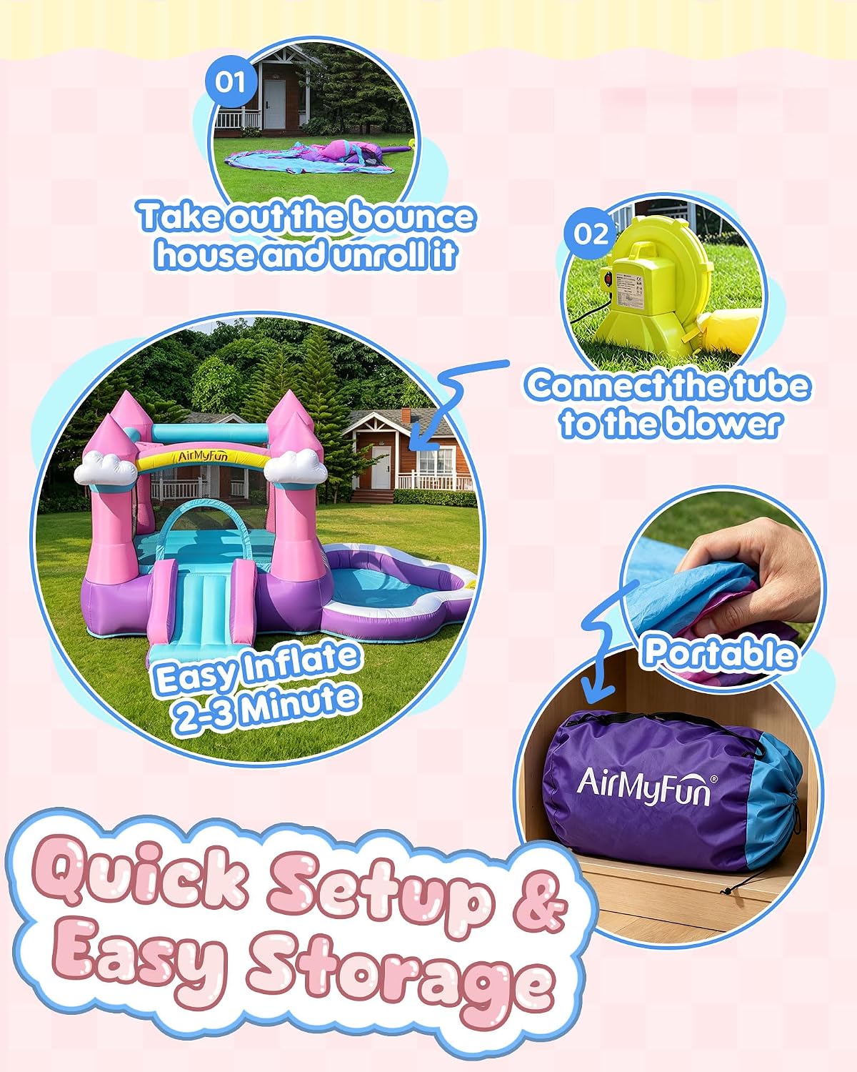 Castillo Inflable Rosa para Ni - Kids Outdoor Slide reseña y precio
