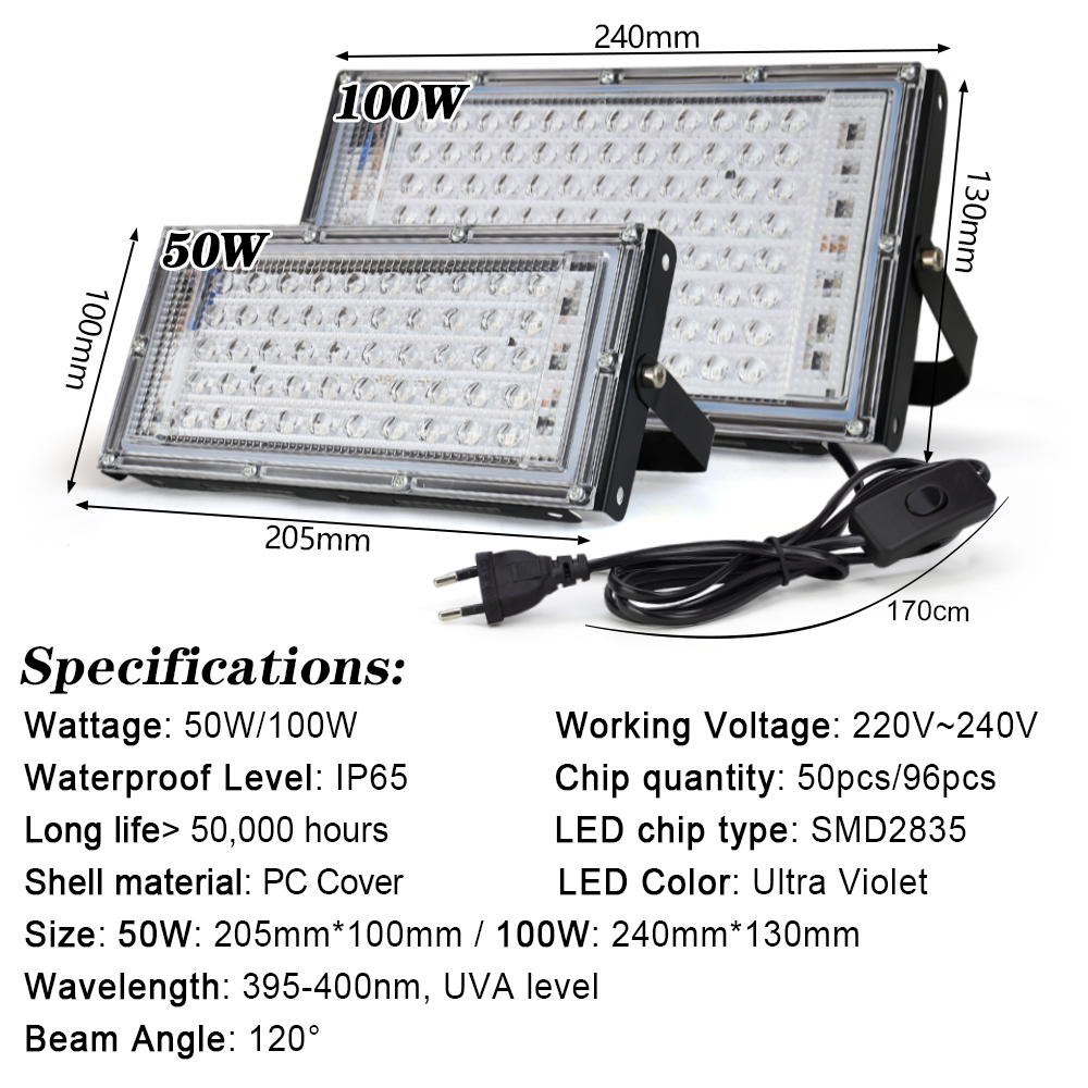 Luz de inundación Led UV 50W 1 - Balance Beam Outdoor reseña y precio