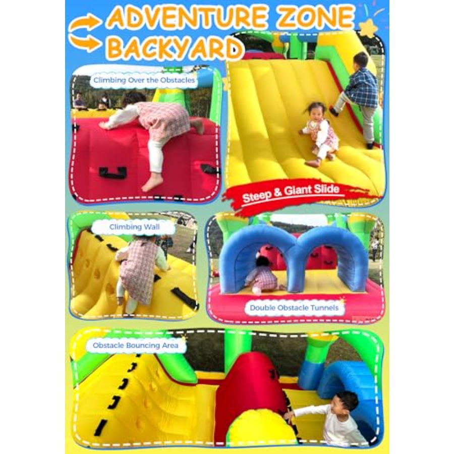 Casa de brinco inflable para e - Kids Outdoor Obstacle Course reseña y precio