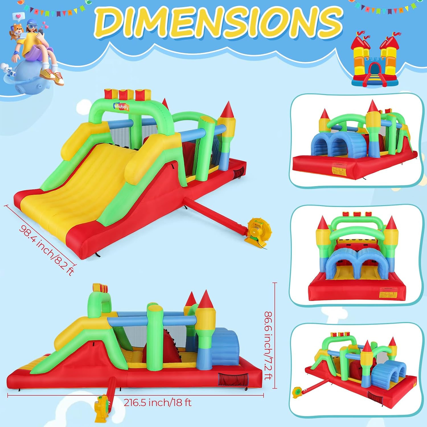 KF Pista de Obstáculos Inflabl - Kids Outdoor Tunnel reseña y precio