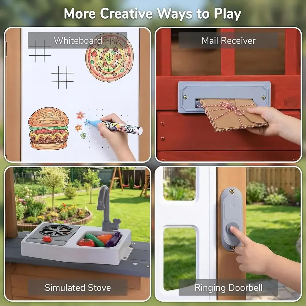 Casa de juegos de madera para  - Kids Outdoor Picnic Table reseña y precio
