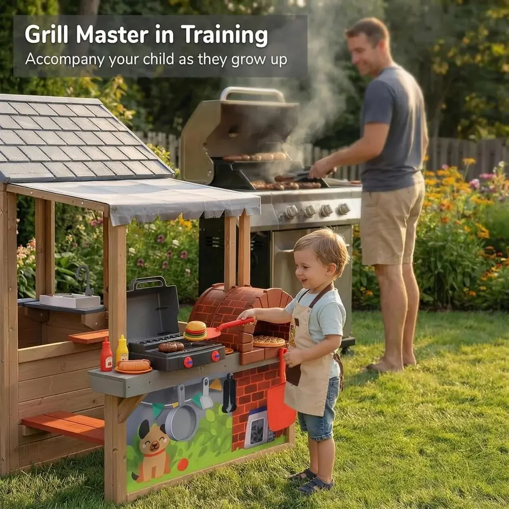 Casa de juegos de madera para  - Kids Outdoor Picnic Table reseña y precio