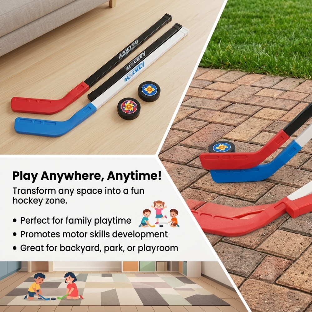 Un juego de hockey con palos d - Kids Outdoor Hockey Sticks reseña y precio