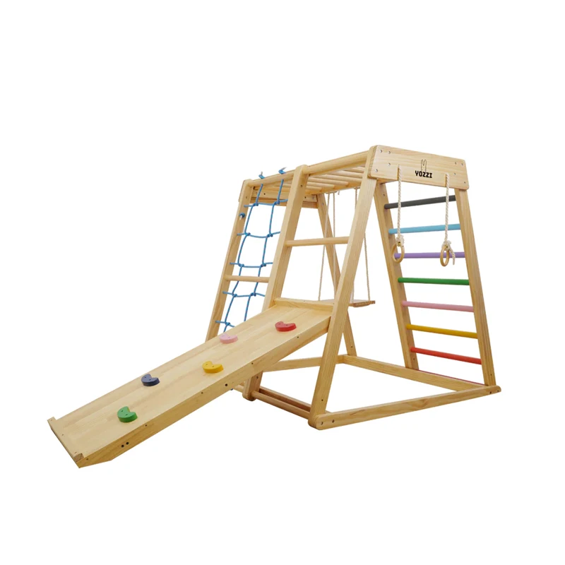 Equipo de Gimnasio para Niños, - Kids Outdoor Wooden Climbing Frame reseña y precio