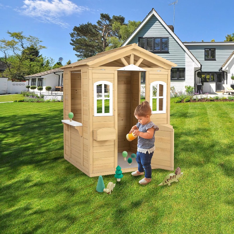 Casita de Juegos Moderna y Clá - Kids Outdoor Playhouse reseña y precio