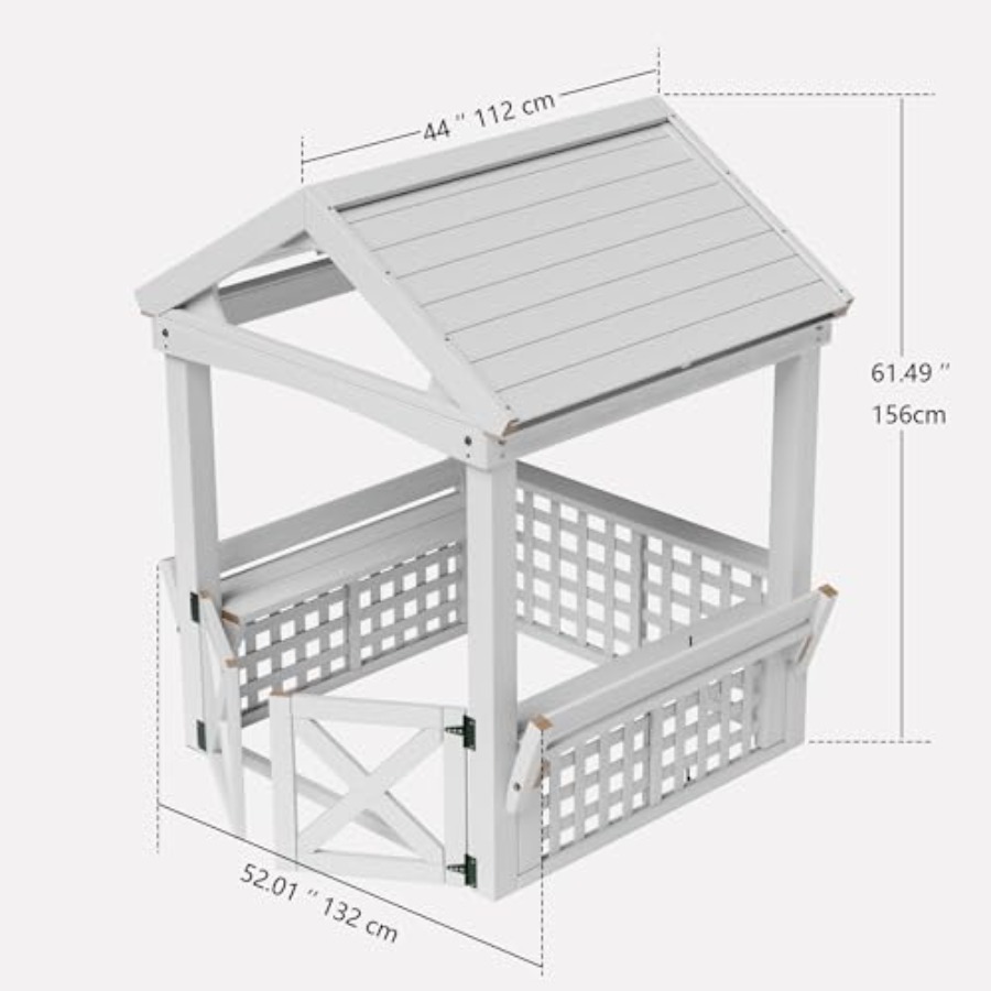 Casa de juegos de madera para  - Kids Outdoor Playhouse reseña y precio