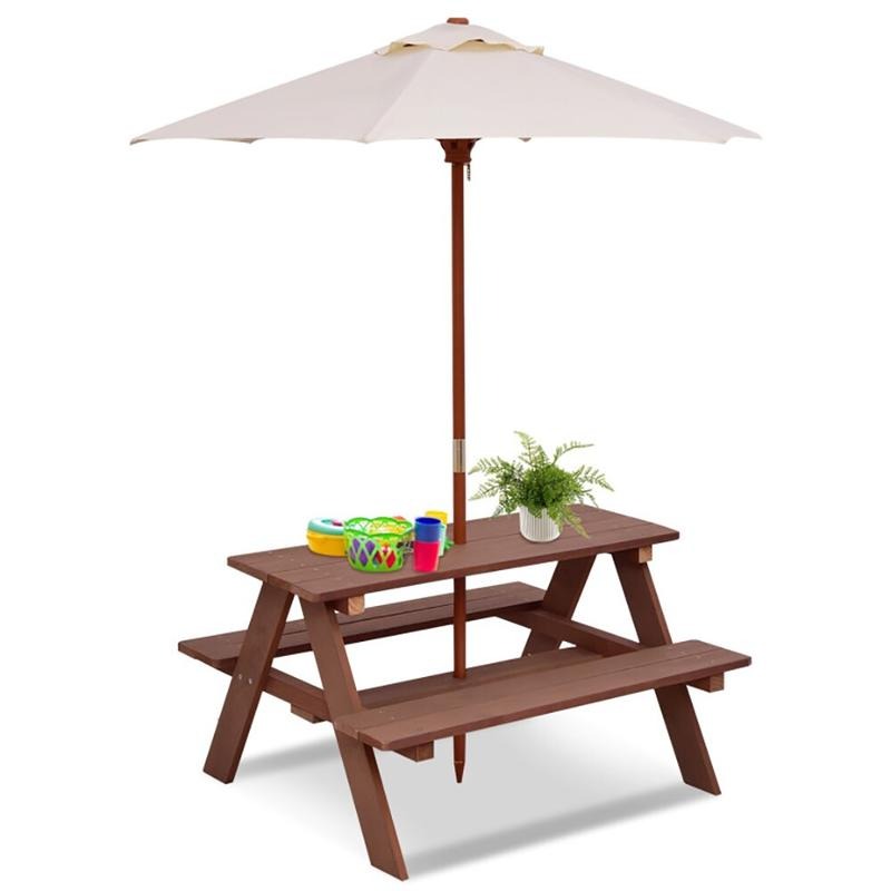 Conjunto de Mesa y Bancos de P - Kids Outdoor Picnic Table reseña y precio