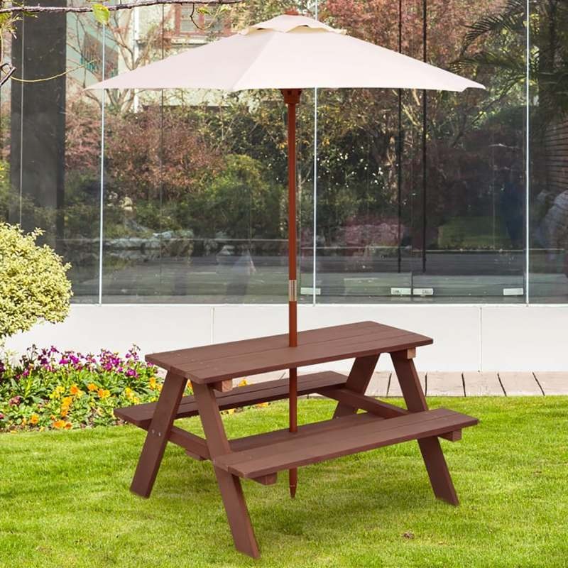 Conjunto de Mesa y Bancos de P - Kids Outdoor Picnic Table reseña y precio