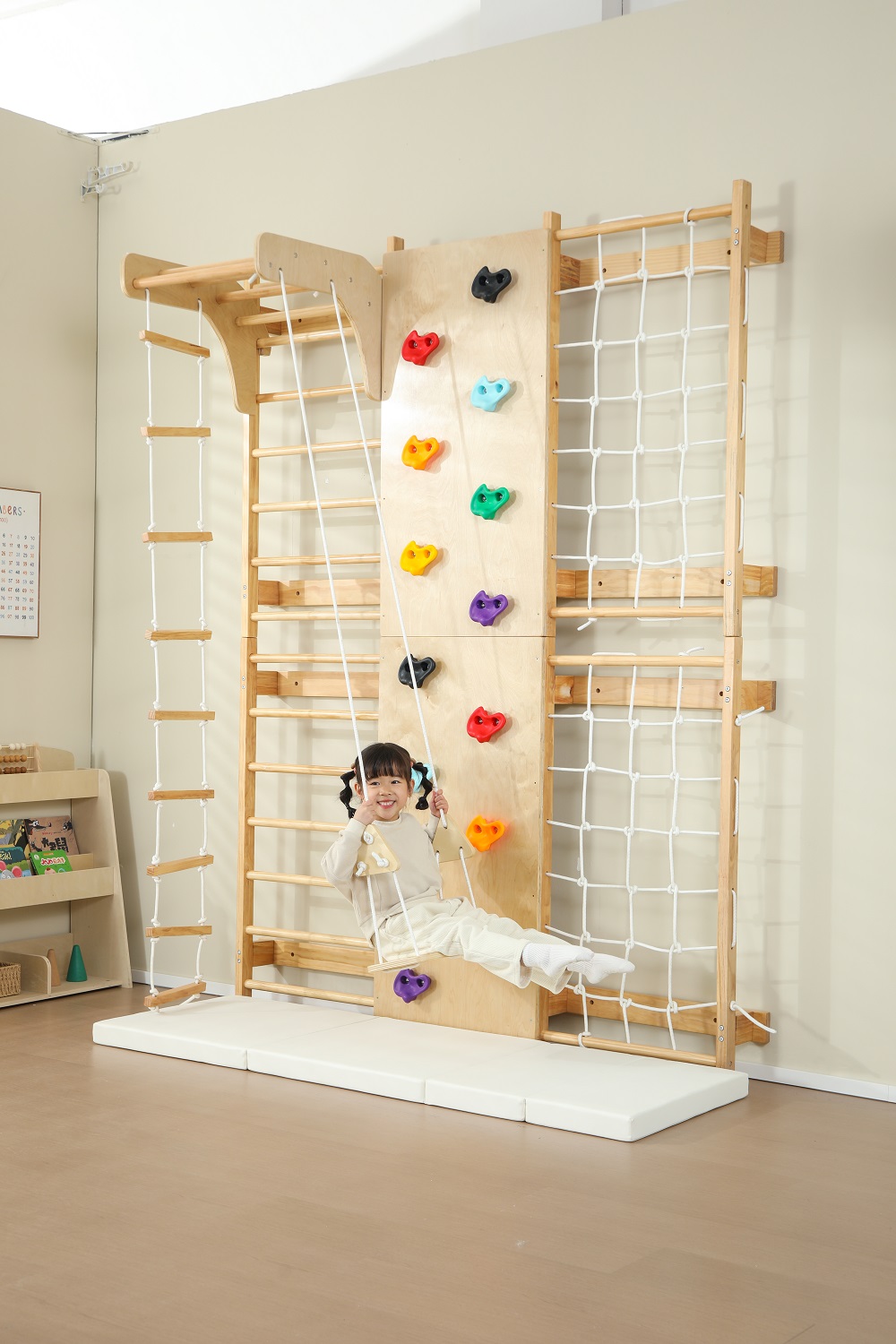 Escalera sueca de madera maciz - Kids Outdoor Wooden Climbing Frame reseña y precio