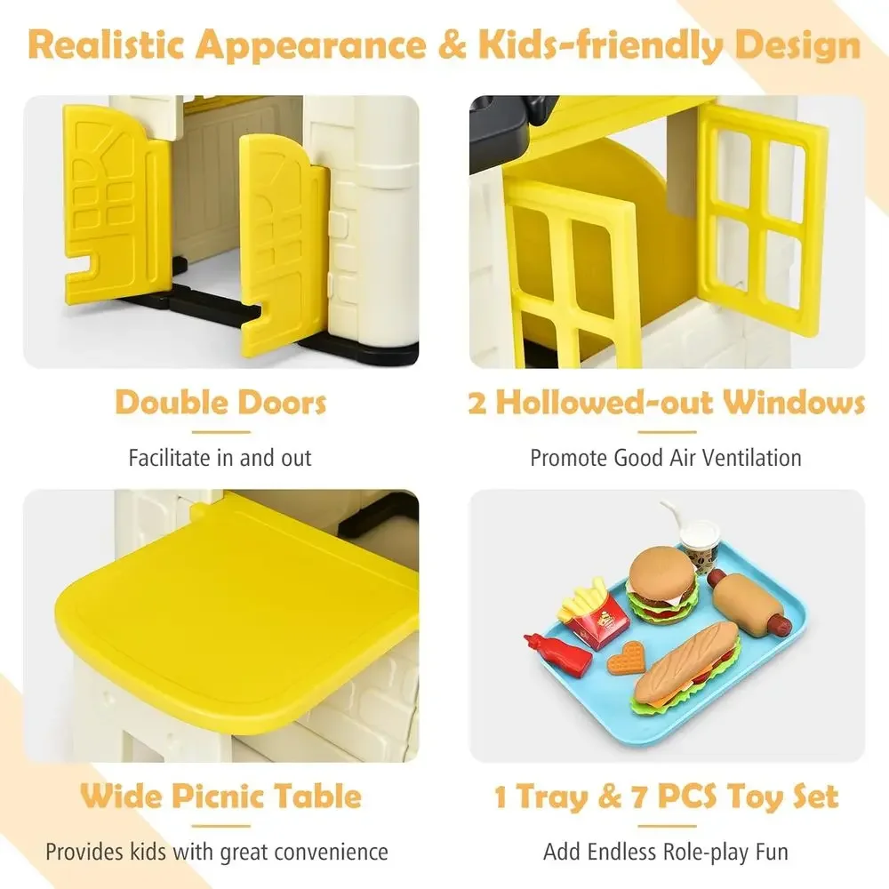 Casita de juegos para niños, c - Kids Outdoor Picnic Table reseña y precio