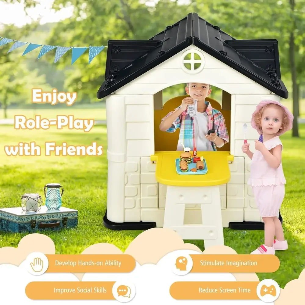 Casita de juegos para niños, c - Kids Outdoor Picnic Table reseña y precio